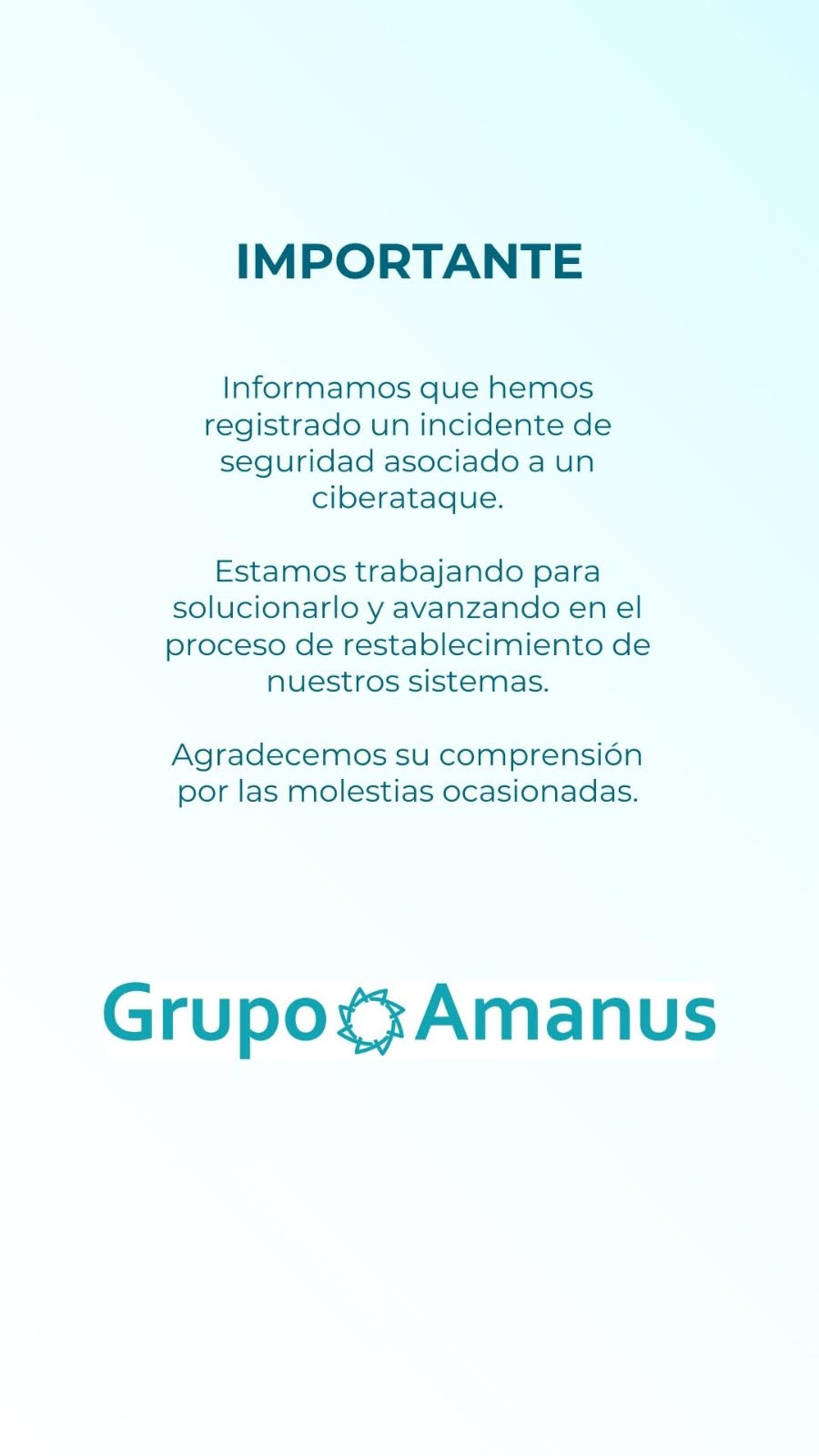 popup incidente seguridad